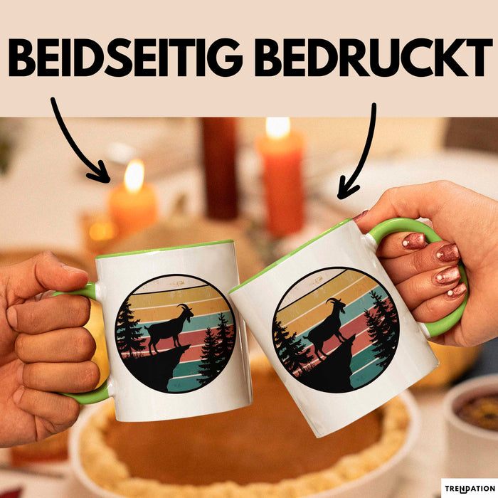 Ziegenbauer Ziegen Tier Retro Tasse Geschenk Lustige Geschenkidee Spruch Grün Trendation