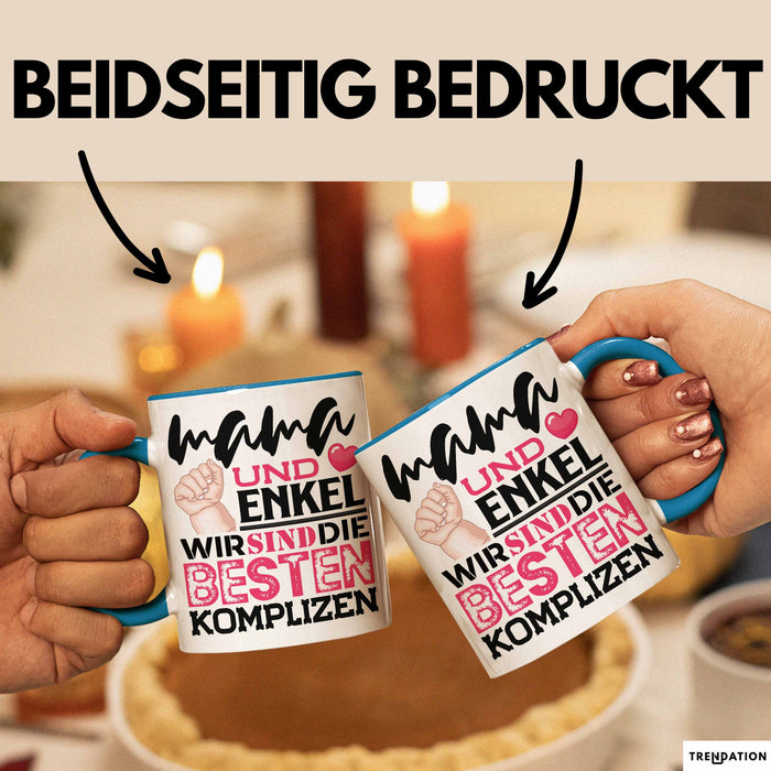Mama Und Enkel Tasse Geschenk Beste Komplizen Lustiger Spruch Blau Trendation