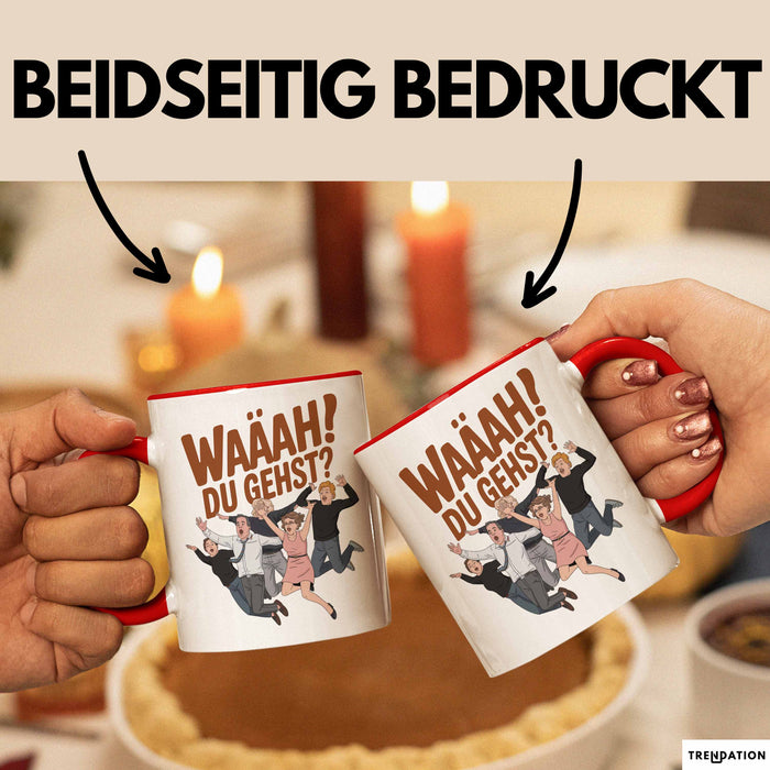 Büroarbeit Kollege Abschied Tasse Geschenk Lustige Geschenkidee Spruch Du Gehst Rot Trendation