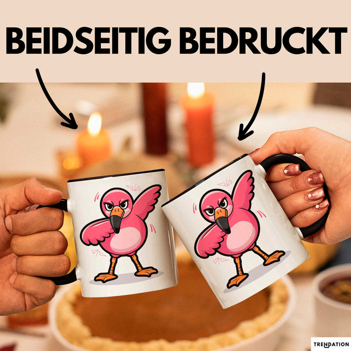 Dabender Flamingo Tasse Geschenk Lustige Geschenkidee Spruch Schwarz Trendation