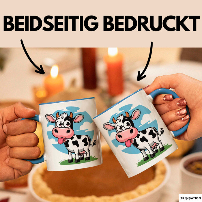 Kuh Liebhaber Tasse Geschenkidee Bauernhoftier Fan Lustiger Geschenkidee Lustig Blau Trendation