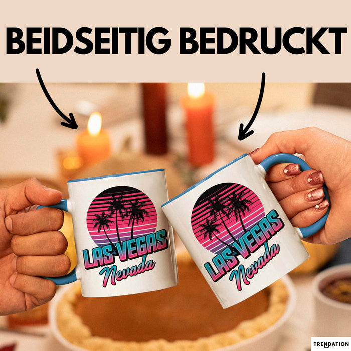 Las Vegas Nevada USA Tasse Geschenk Lustige Geschenkidee Spruch Blau Trendation