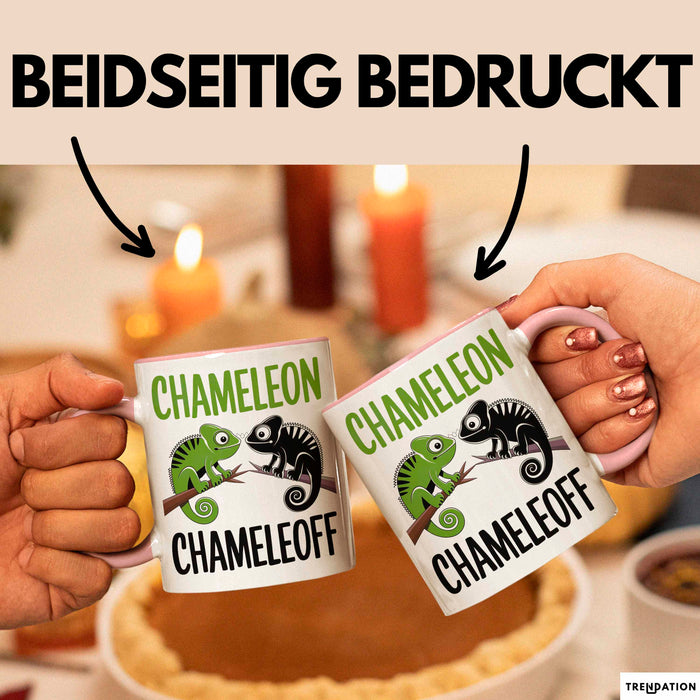 Chamäleon Tier Tasse Geschenk Chamäleon Chamäleoff Reptil Geschenkidee Lustig Rosa Trendation