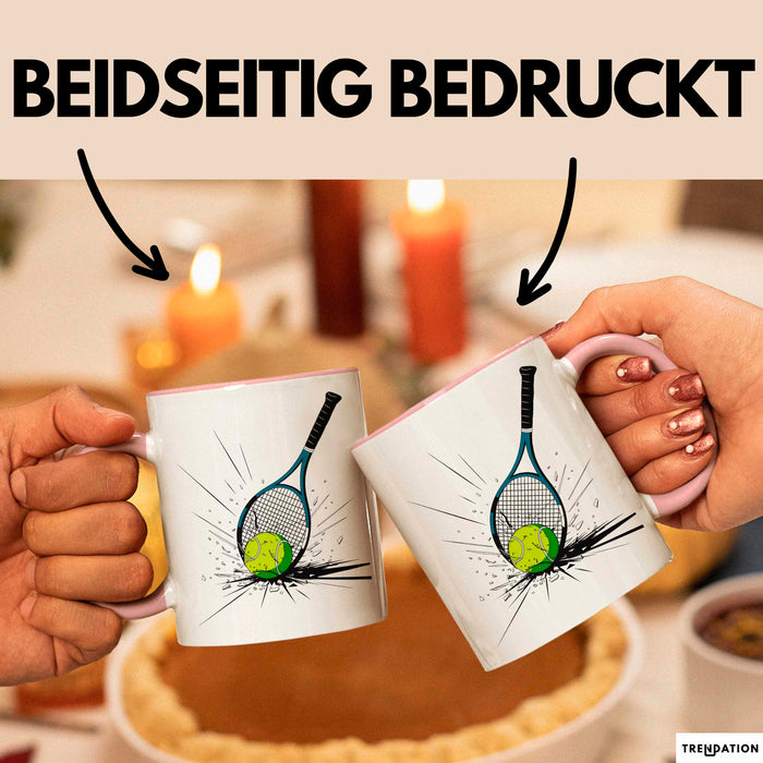 Tennis Spieler Tasse Geschenkidee für Tennisliebhaber Rosa Trendation