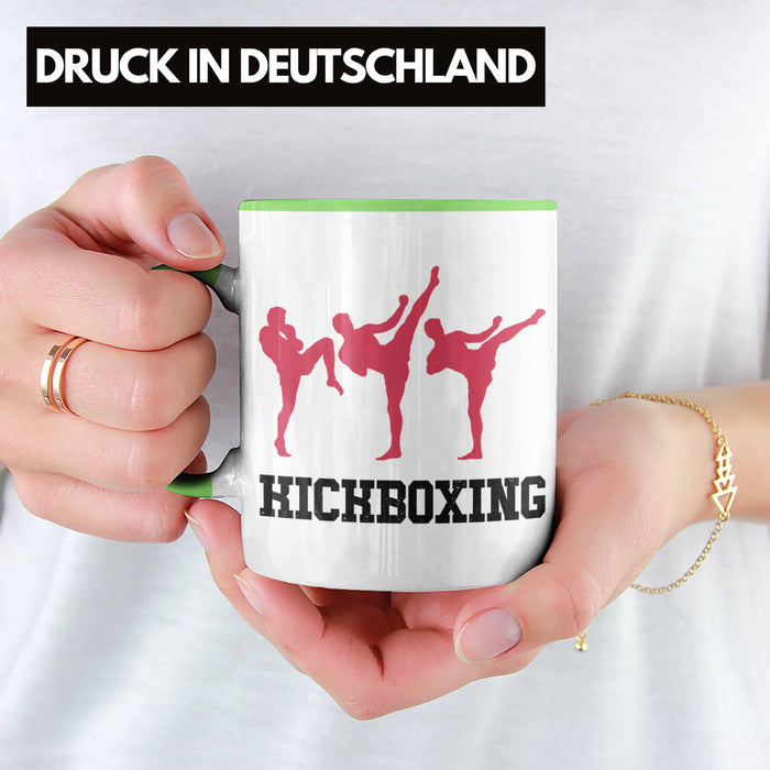 Kickboxing Tasse Geschenk Kampfsportler Geschenkidee Geburtstag Weihnachten Grün Trendation
