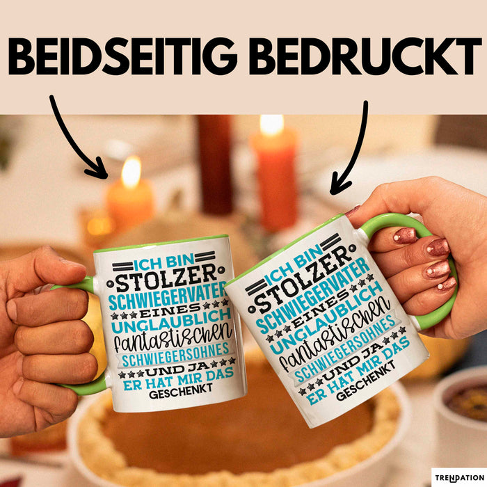 Schwiegervater Geschenk Von Schwiegersohn Geschenkidee Tasse Spruch Becher Grün Trendation