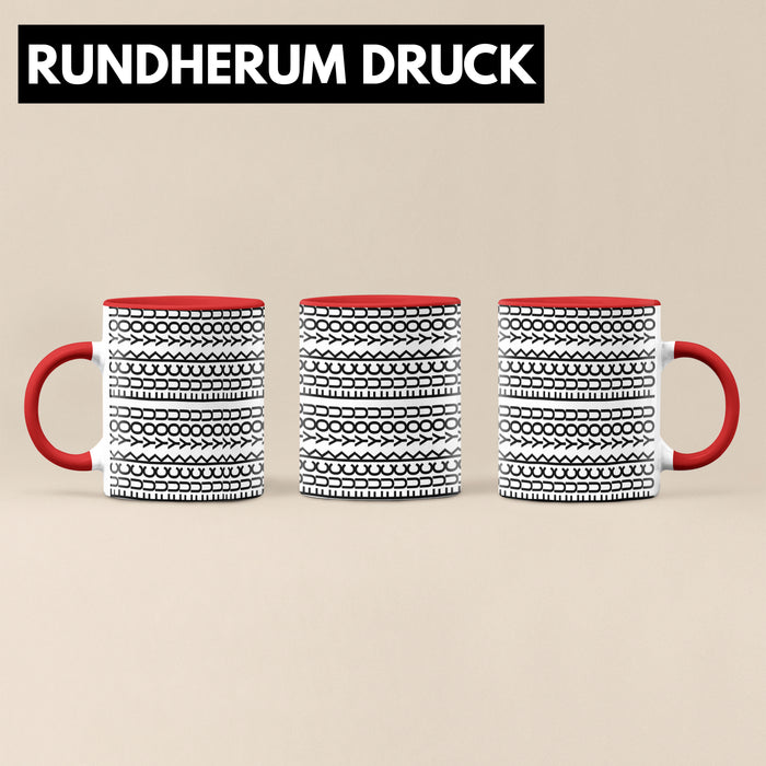 Fuc* You Tasse Lustiges Geschenk Allover-Print Quer Lesen Trendation