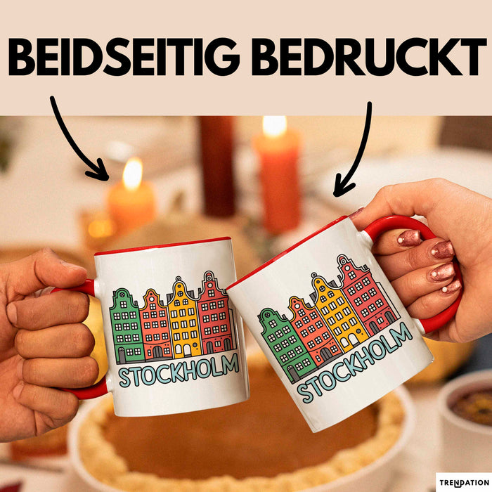 Stockholm Schweden Skandinavien Schwedisch Tasse Geschenk Lustige Geschenkidee Spruch Rot Trendation