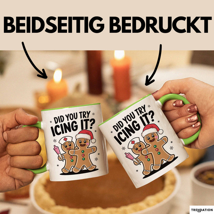 Sarkastische Weihnachtsfeier Tasse Geschenk Lustige Geschenkidee Spruch Hast Du Versucht Es Zu Kühlen Grün Trendation