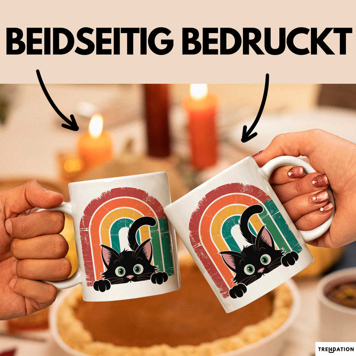 Katzen Tierliebhaber Vintage Tasse Geschenk Lustige Geschenkidee Spruch Weiß Trendation