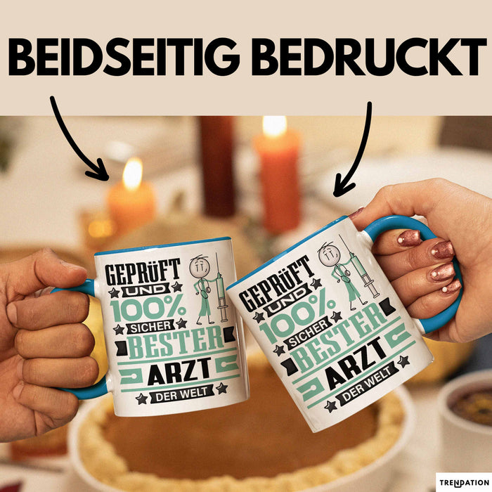 Arzt Geschenk Lustiger Spruch für Arzt Geschenkidee Bester Arzt Der Welt Blau Trendation