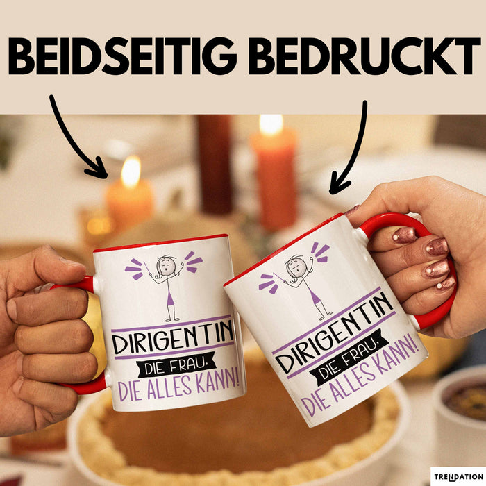 Dirigentin Geschenk Tasse Becher Die Frau Die Allen Kann Geschenkidee für eine Dirigentin Lustig Rot Trendation