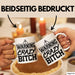 Humor Tasse Warning Crazy Bit*** Geschenkidee Verrückte Kollegin Kaffee-Becher Weiß Trendation