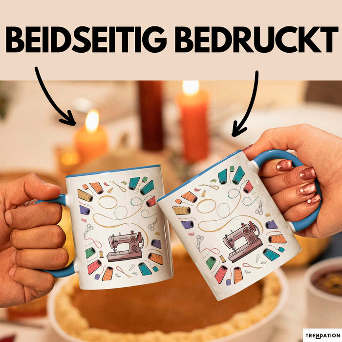 Näh Enthusiast Tasse Geschenk Lustige Geschenkidee Spruch Für Stich Liebhaber Blau Trendation