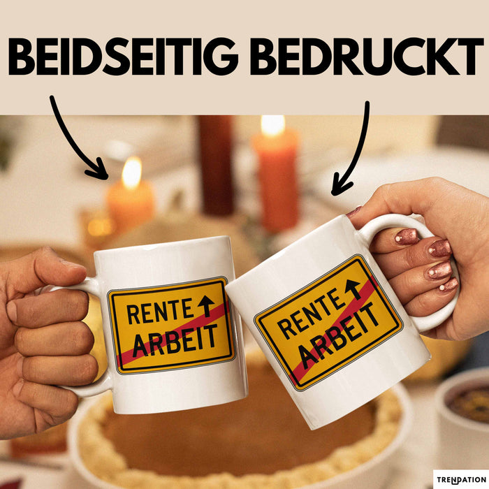 Rentner Tasse Geschenk Rente Arbeit Ruhestand Weiß Trendation