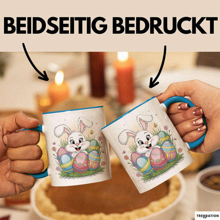 Ostern Tasse Geschenkidee für Feiertagsliebhaber Spruch Blau Trendation