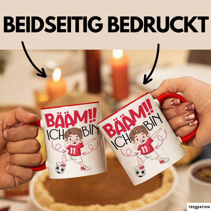 Bääm Ich Bin 11 Tasse Jungs Fußball Geschenk 11. Geburtstag Rot Trendation