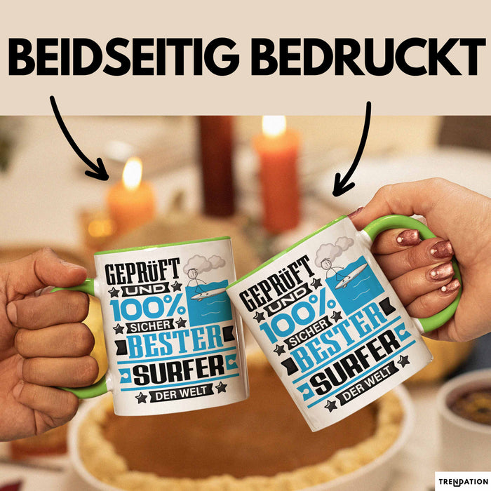 Surfer Geschenk Lustiger Spruch für Surfer Geschenkidee Bester Surfer Der Welt Grün Trendation
