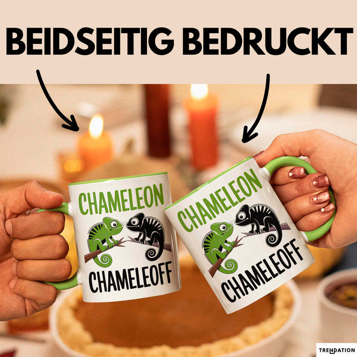 Chamäleon Tier Tasse Geschenk Chamäleon Chamäleoff Reptil Geschenkidee Lustig Grün Trendation