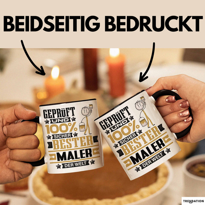 Maler Geschenk Lustiger Spruch für Maler Geschenkidee Bester Maler Der Welt Schwarz Trendation