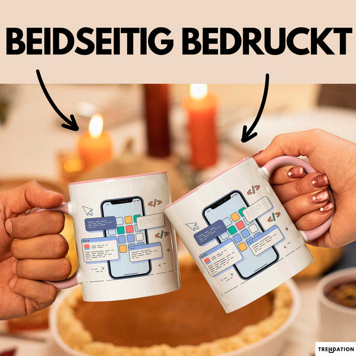 Mobile App Entwickler Tasse Geschenk Lustige Geschenkidee Spruch Für App Ersteller Rosa Trendation