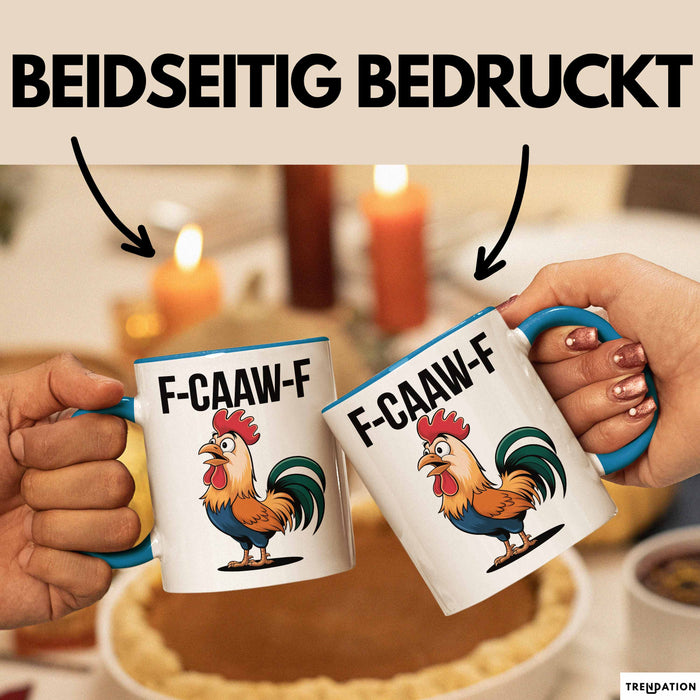 Hahn Tasse Geschenk F-Caaw-F Lustige Geschenkidee Vogel Bauernhof Blau Trendation