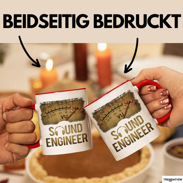 Toningenieur Ingenieurwesen Tasse Geschenk Lustige Geschenkidee Spruch Tontechniker Vu Meter Rot Trendation