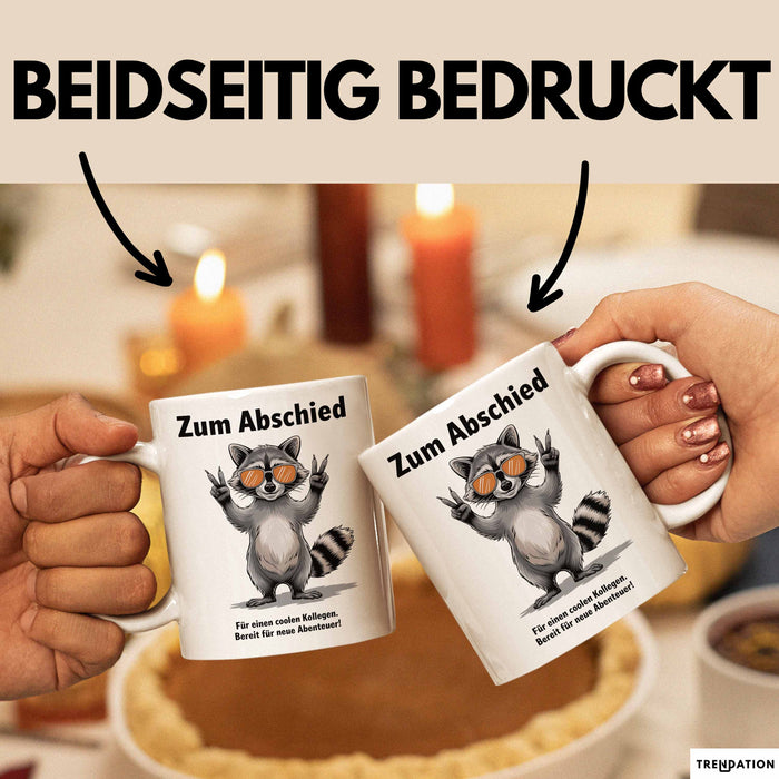 Büroarbeit Kollege Abschied Tasse Geschenk Lustige Geschenkidee Spruch Zum Abschied Für Einen Coolen Kollegen Weiß Trendation