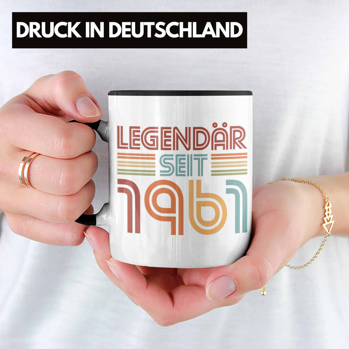 Trendation - 60. Geburtstag Tasse Frau Männer Geschenk 60er Geschenkidee 60 Mutter Vater Mann Frauen Lustig Geschenke Deko Schwarz Trendation