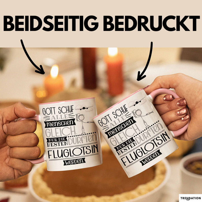 Fluglotsin Geschenk Becher Tasse Gott Schuf Alle Menschen Gleich Nur Die Besten Durfeten Fluglotsin Werden Geschenkidee Lustig Rosa Trendation