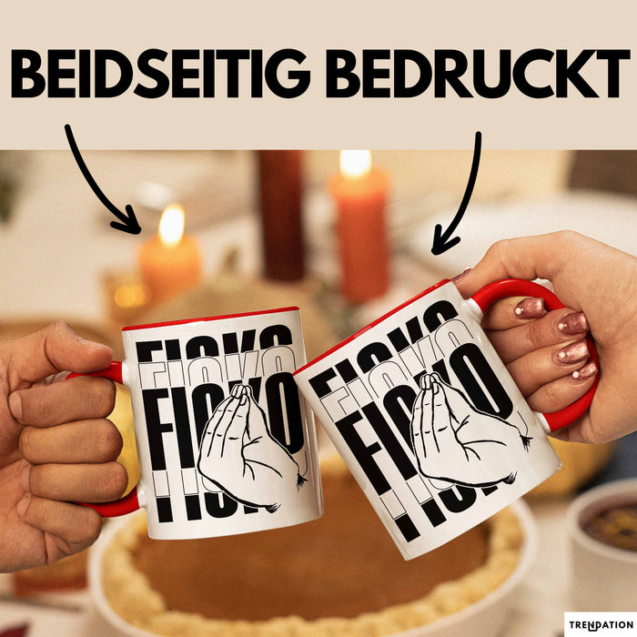 Italiener Geschenk Tasse Ficko Italienische Handbewegeung Kaffee-Becher Rot Trendation