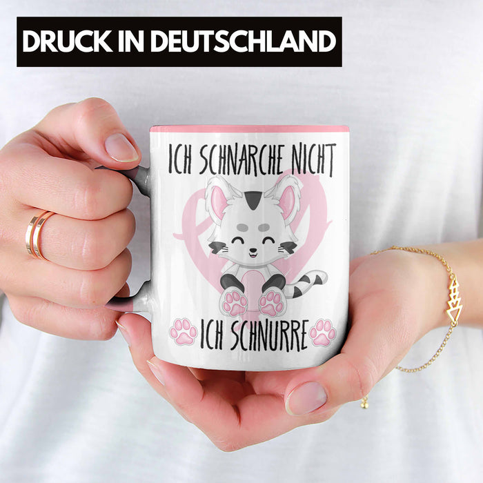 Ich Schnarche Nicht Ich Schnurre Tasse Geschenk Frauen Katzenliebhaber Geschenkidee Rosa Trendation