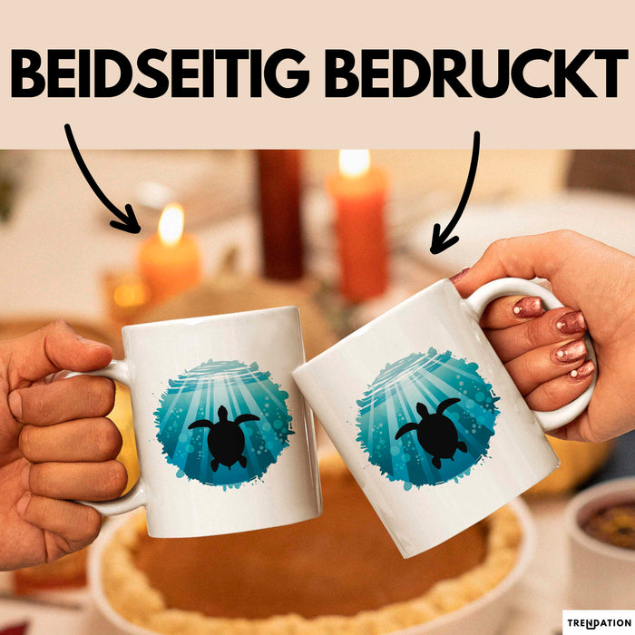 Schildkröte Tierliebhaber Tasse Geschenk Lustige Geschenkidee Spruch Weiß Trendation
