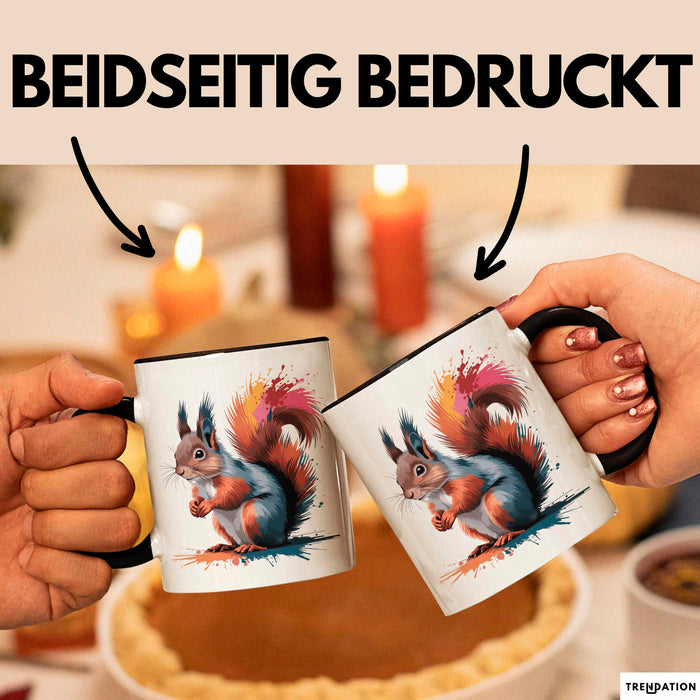 Eichhörnchen Tierliebhaber Tasse Geschenk Lustige Geschenkidee Spruch Schwarz Trendation