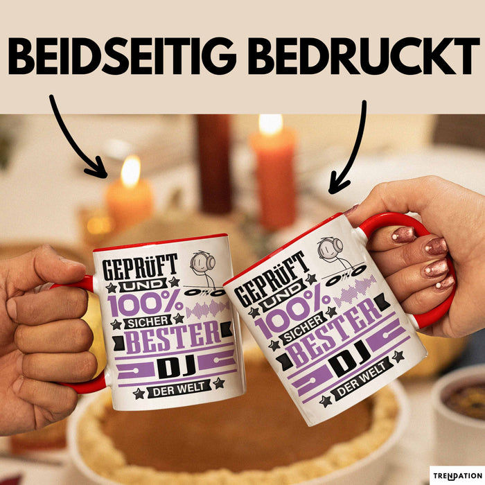 DJ Geschenk Lustiger Spruch für DJ Geschenkidee Bester DJ Der Welt Rot Trendation