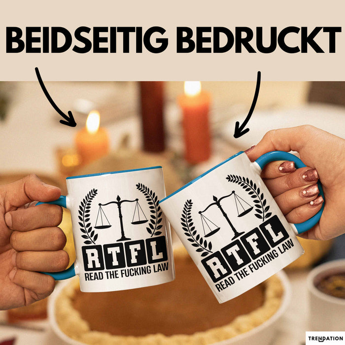 Richter Tasse Geschenk Rtfl Read The Fuc*** Law Jurist Geschenkidee Becher Blau Trendation