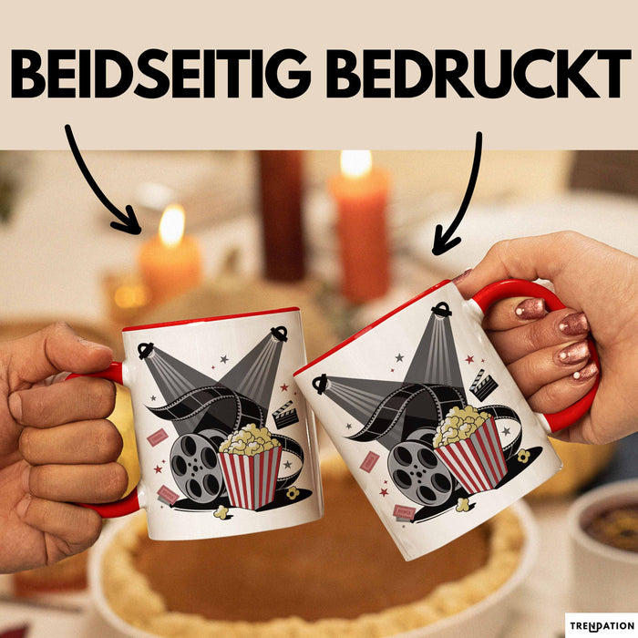 Filmfan Tasse Geschenkidee für Kinoliebhaber Lustiger Spruch Rot Trendation