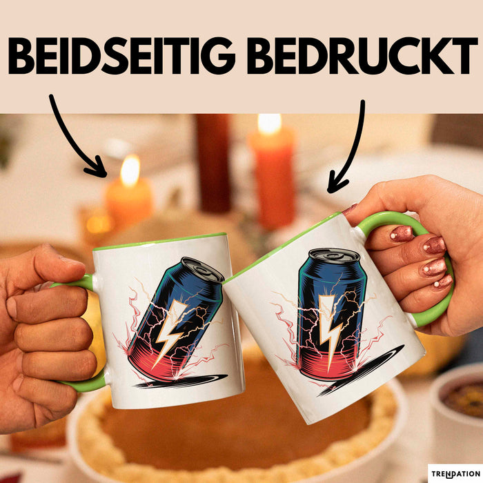 Energydrink Süchtiger Tasse Geschenkidee Koffein Liebhaber Grün Trendation