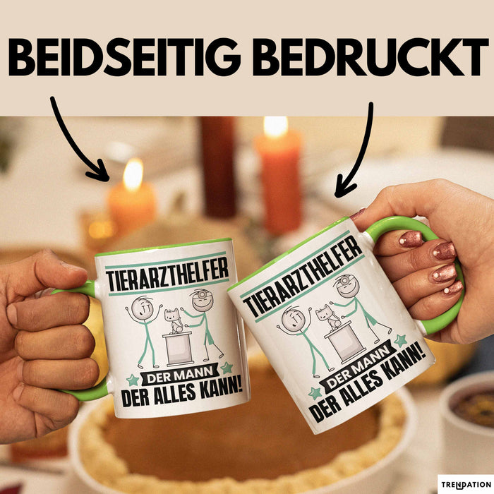 Tierarzthelfer Tasse Geschenk für Tierarzthelfer Der Mann Der Alles Kann Geschenkidee zum Geburtstag Grün Trendation