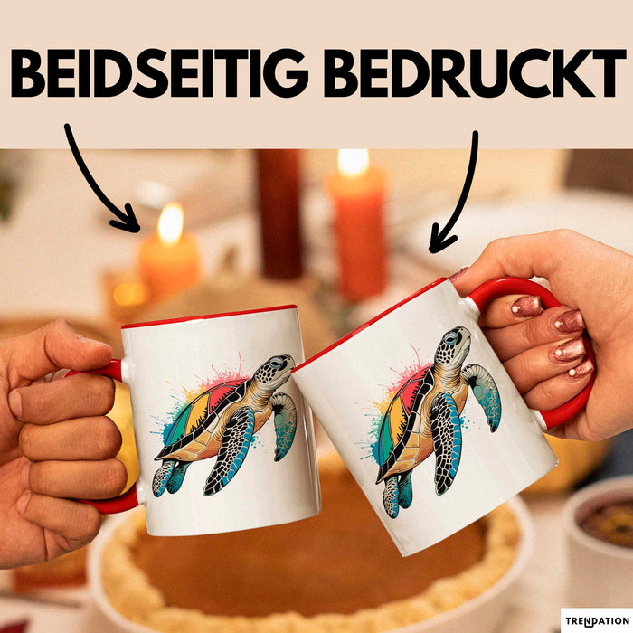 Schildkröte Tierliebhaber Tasse Geschenk Lustige Geschenkidee Spruch Rot Trendation