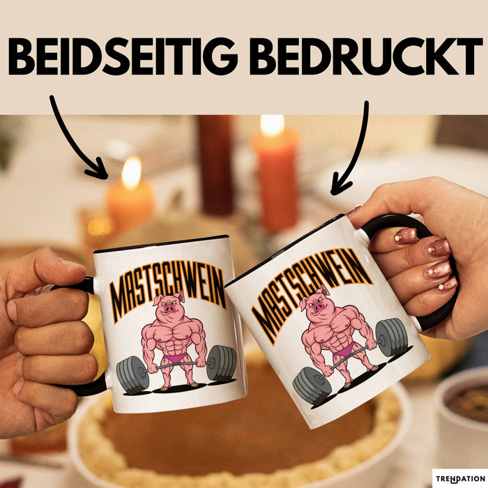 Schweinebauer Schweine Tier Gewichtheben Tasse Geschenk Lustige Geschenkidee Spruch Mastschwein Trendation