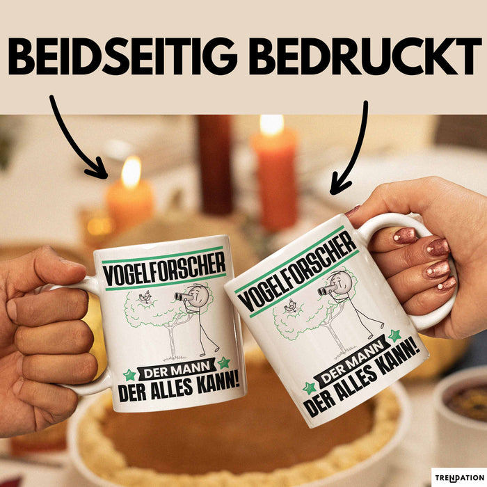 Vogelforscher Tasse Geschenk für Vogelforscher Der Mann Der Alles Kann Geschenkidee zum Geburtstag Weiß Trendation
