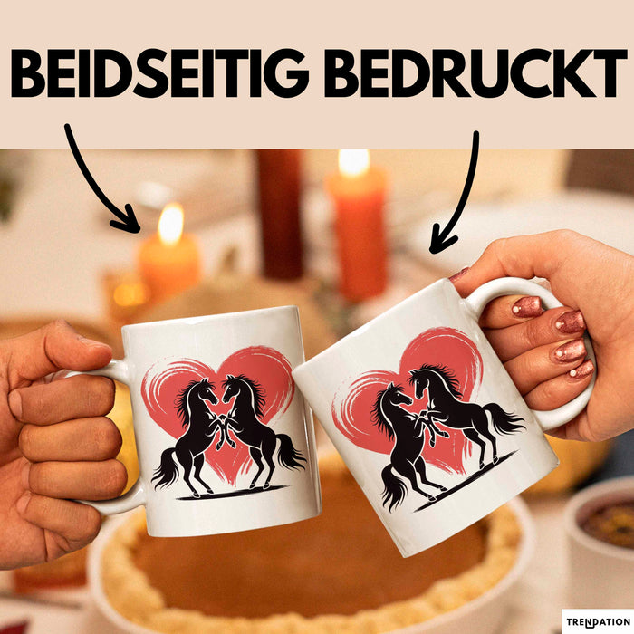 Pferd Tier Herz Tasse Geschenk Lustige Geschenkidee Spruch Weiß Trendation