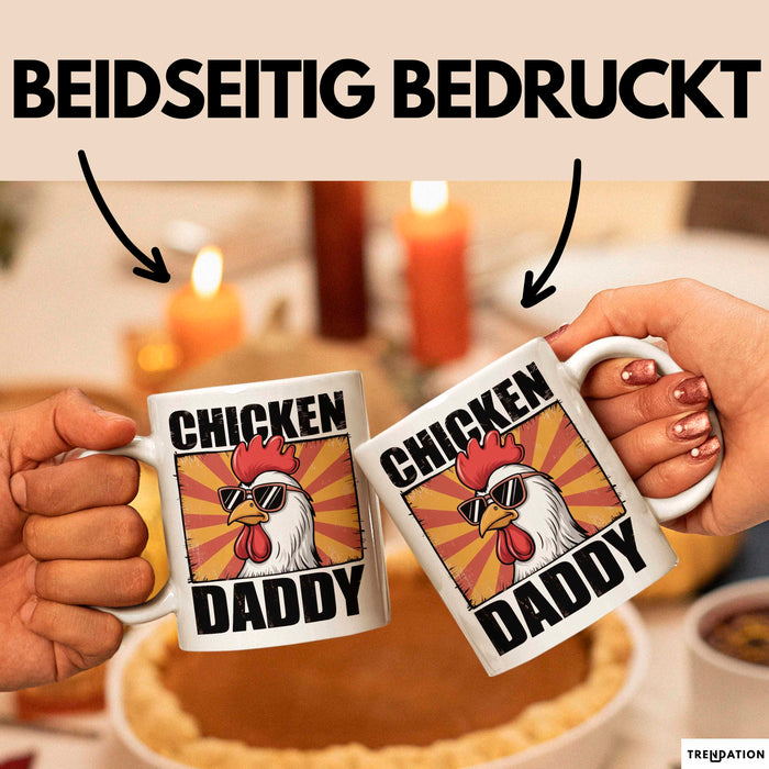 Huhn Tier Bauer Tasse Becher Geschenk Lustige Geschenkidee Spruch Hühnerpapa Weiß Trendation