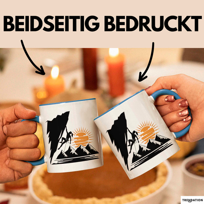 Kletterer Tasse Geschenkidee Abenteuersucher Lustiger Spruch Geschenkidee Lustig Blau Trendation