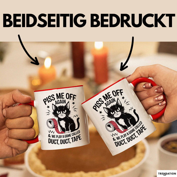 Katzen Tasse Geschenk Duct Duct Tape Geschenkidee Lustig Katze Sarkasmus Rot Trendation