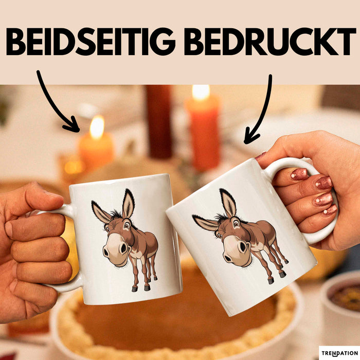 Eselbauer Esel Tier Gesicht Tasse Geschenk Lustige Geschenkidee Spruch Weiß Trendation