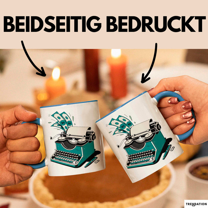 Freiberuflicher Autor Tasse Geschenkidee für Wortliebhaber Blau Trendation