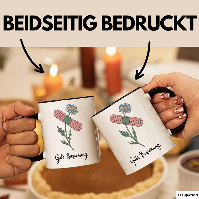 Patienten Kranke Menschen Tasse Geschenk Lustige Geschenkidee Spruch Gute Besserung Schwarz Trendation