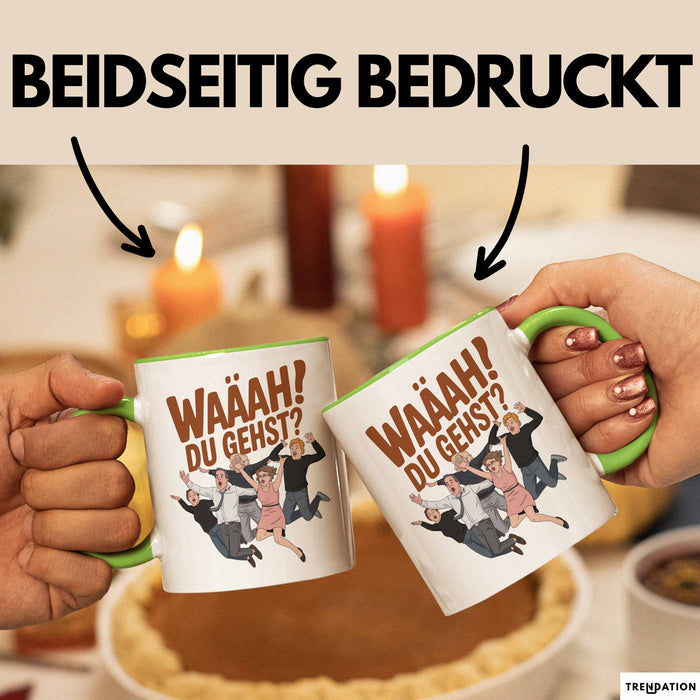 Büroarbeit Kollege Abschied Tasse Geschenk Lustige Geschenkidee Spruch Du Gehst Grün Trendation